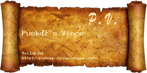 Puskás Vince névjegykártya
