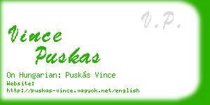 vince puskas business card
